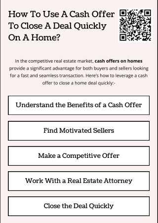 How To Use A Cash Offer To Close A Deal Quickly On A Home?