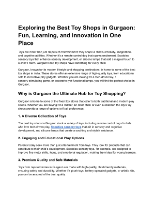 Exploring the Best Toy Shops in Gurgaon_ Fun, Learning, and Innovation in One Place