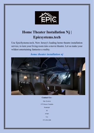 Home Theater Installation Nj  Epicsystems.tech