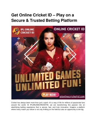 Get Online Cricket ID – Play on a Secure & Trusted Betting Platform