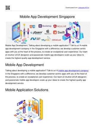 Mobile App Development Singapore