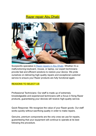 Razer repair Abu Dhabi