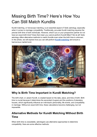Missing Birth Time_ Here’s How You Can Still Match Kundlis