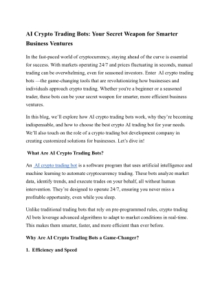 Crypto AI Trading Bot Blog