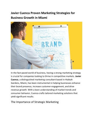 Javier Cuenca Proven Marketing Strategies for Business Growth in Miami