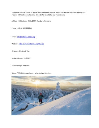 INDIAN ELECTRONIC VISA  Indian Visa Center for Tourist and Business Visa - Onlin