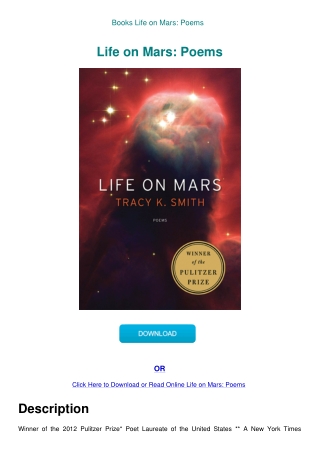 Books  Life on Mars Poems