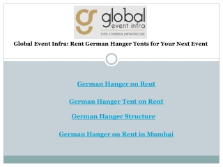 German Hanger Tent on Rent