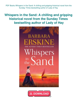 PDF Books Whispers in the Sand A chilling and gripping historical novel from the Sunday Times bestse