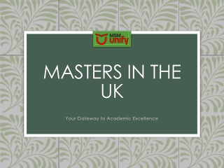 Career-Oriented Masters in the UK