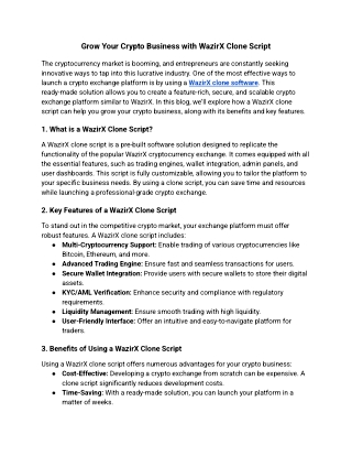 Grow Your Crypto Business with WazirX Clone Script