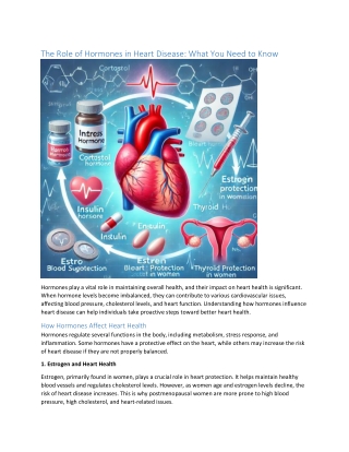 The Role of Hormones in Heart Disease- What You Need to Know