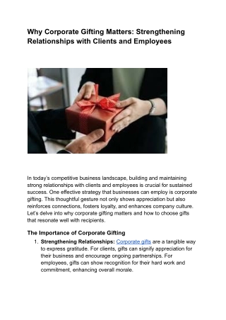 Why Corporate Gifting Matters_ Strengthening Relationships with Clients and Employees