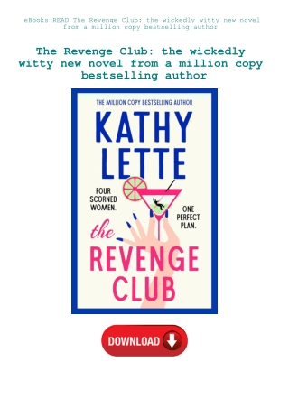 eBooks READ The Revenge Club the wickedly witty new novel from a million copy bestselling author