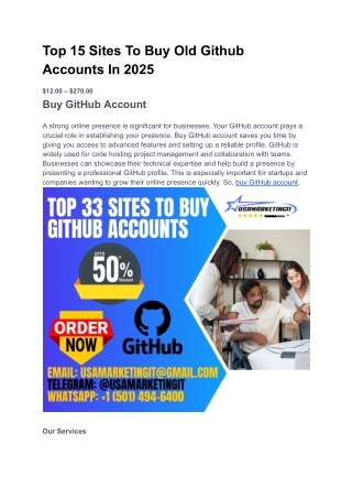 Top 15 Sites To Buy Old Github Accounts In 2025