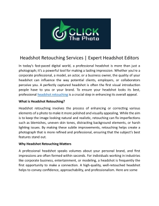 Headshot Retouching Services Expert Headshot Editors