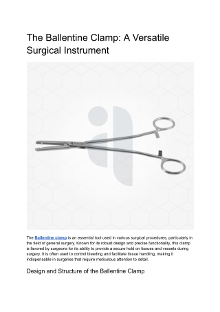 The Ballentine Clamp_ A Versatile Surgical Instrument