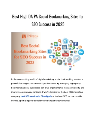 Best High DA PA Social Bookmarking Sites for SEO Success in 2025