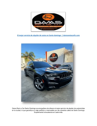 El mejor servicio de alquiler de autos en Santo domingo. | damsrentacarllc.com