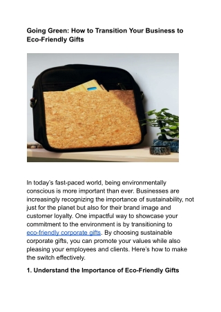 Going Green_ How to Transition Your Business to Eco-Friendly Gifts