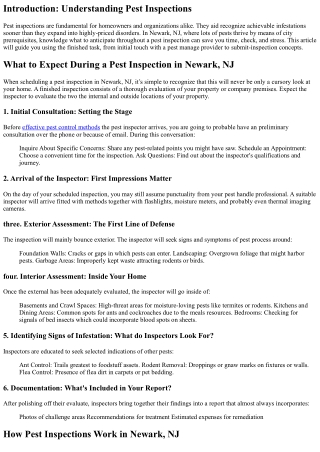 What to Expect During a Pest Inspection in Newark, NJ