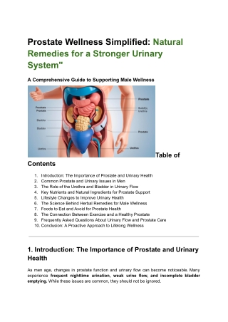 Prostate Wellness Simplified: Natural Remedies for a Stronger Urinary System