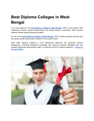 Best Diploma Colleges in West Bengal