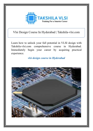 Vlsi Design Course In Hyderabad | Takshila-vlsi.com