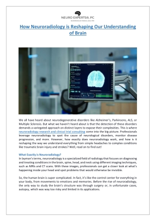 How Neuroradiology is Reshaping Our Understanding of Brain