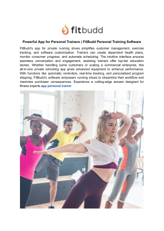 Powerful App for Personal Trainers _ FitBudd Personal Training Software