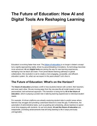 The Future of Education_ How AI and Digital Tools Are Reshaping Learning