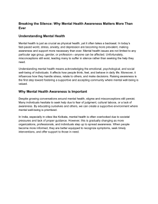 Breaking the Silence_ Why Mental Health Awareness Matters More Than Ever