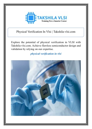 Physical Verification In Vlsi | Takshila-vlsi.com