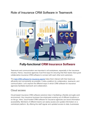 Role of Insurance CRM Software in Teamwork
