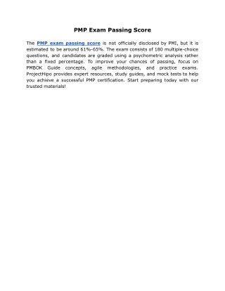 PMP Exam Passing Score