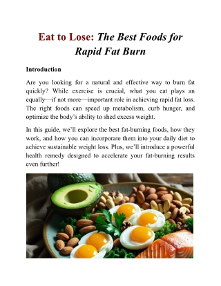 Eat to Lose_ The Best Foods for Rapid Fat Burn