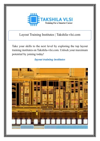 Layout Training Institutes | Takshila-vlsi.com