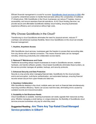 How QuickBooks Cloud Services Simplify Financial Management & Reduce IT Hassles