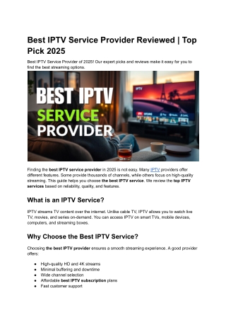 Best IPTV Service Provider Reviewed _ Top Pick 2025