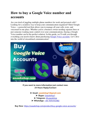 How to buy a Google Voice number and accounts