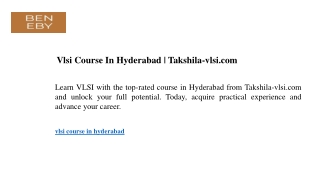Vlsi Course In Hyderabad Takshila-vlsi.com