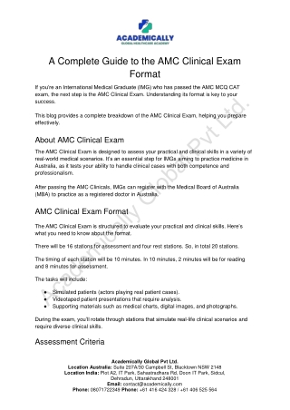 A Complete Guide to the AMC Clinical Exam Format