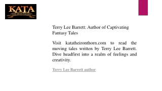 Terry Lee Barrett Author of Captivating Fantasy Tales