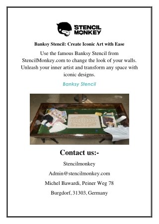 Banksy Stencil Create Iconic Art with Ease