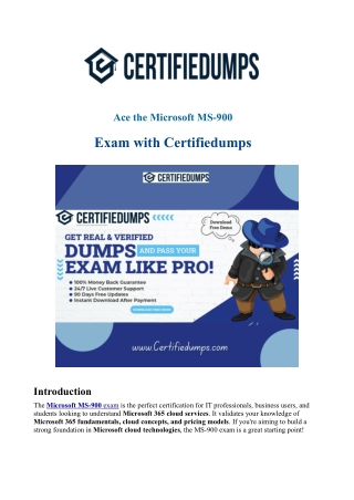 ✅ Microsoft MS-900 Dumps PDF – Pass Your Exam with Certifiedumps & Become a Clou