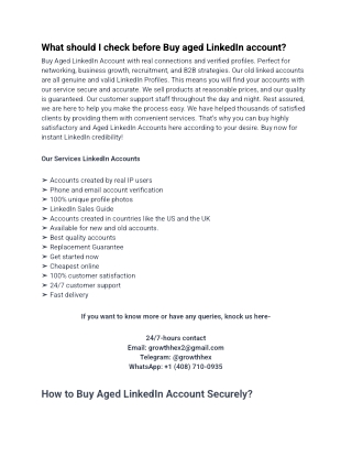 What should I check before Buy aged LinkedIn account_ 2025 2026
