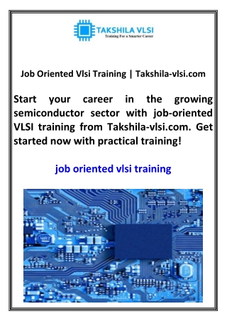Job Oriented Vlsi Training Takshila-vlsi.com