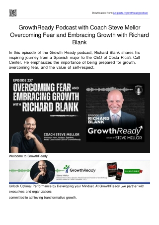Growth Ready Podcast guest CEO Richard Blank Costa Ricas Call Center.