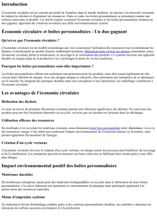 Économie circulaire et boîtes personnalisées : Un duo gagnant