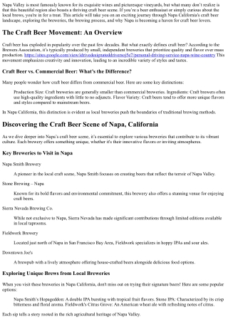 Discover the Craft Beer Scene of Napa, California